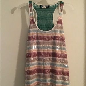 Colorful sequin tank top